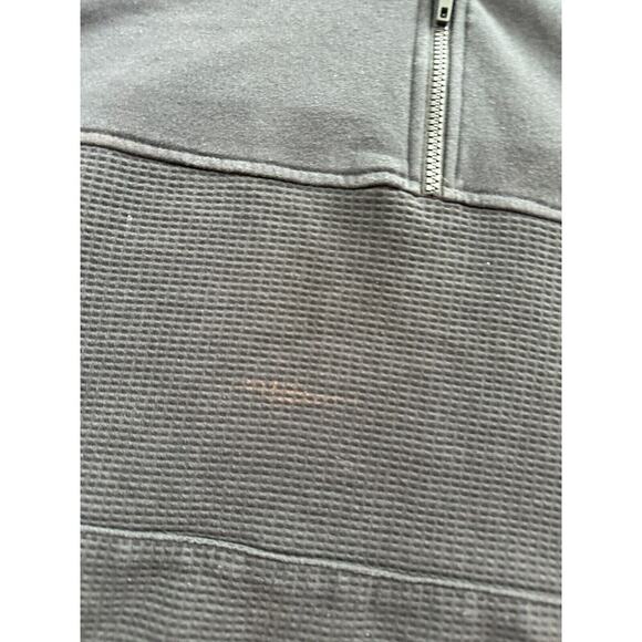 Adidas Hoodie Mens Large Black Waffle Knit Trim 1/4 Zip Pullover Sweatshirt * - Picture 5 of 13